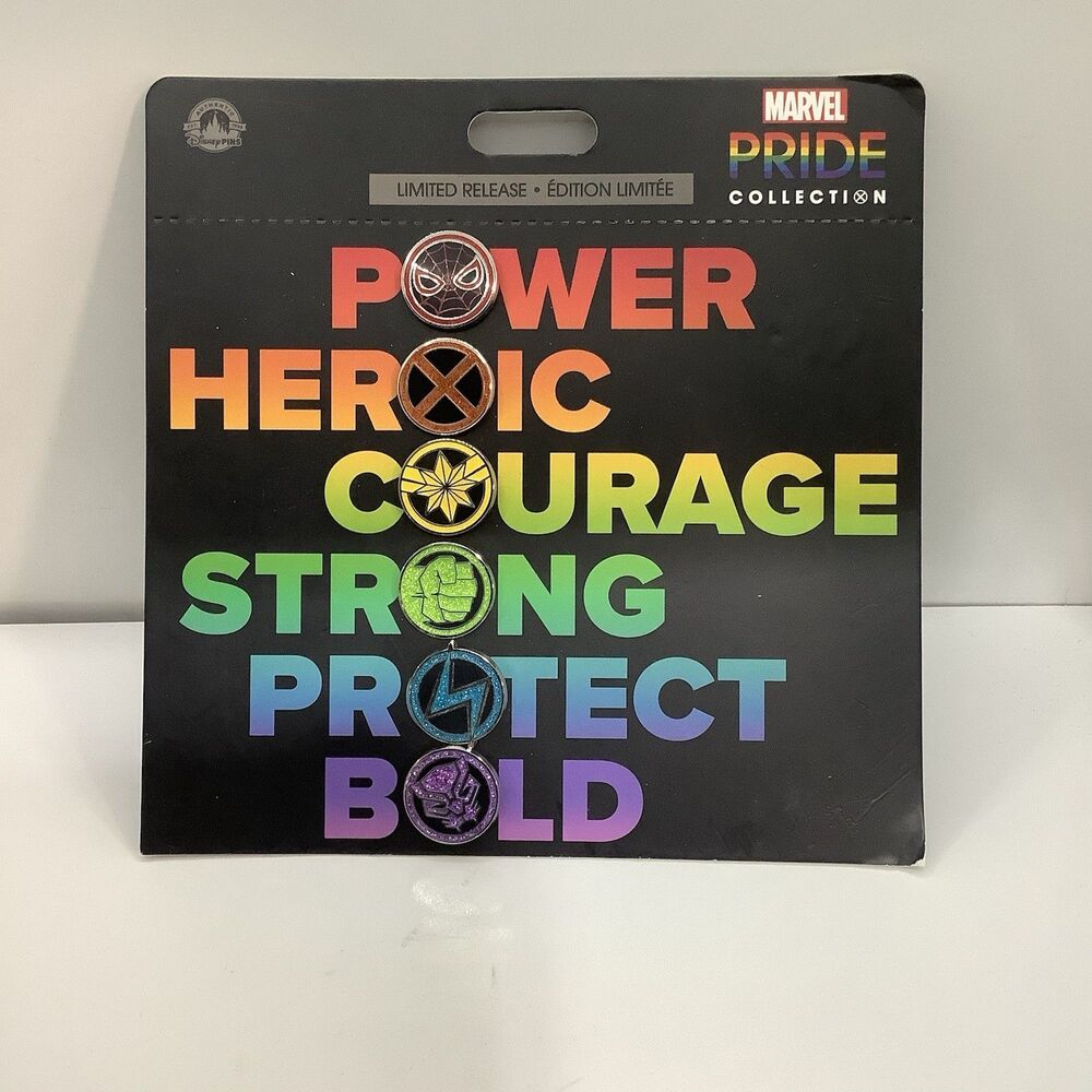 Disney Marvel Pride Collection 2022 Limited Release 6 Pin Set Rainbow